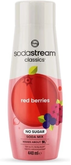 Sodastream Red Berries No Sugar 440 ml, gir ca. 9 liter ferdig drikke