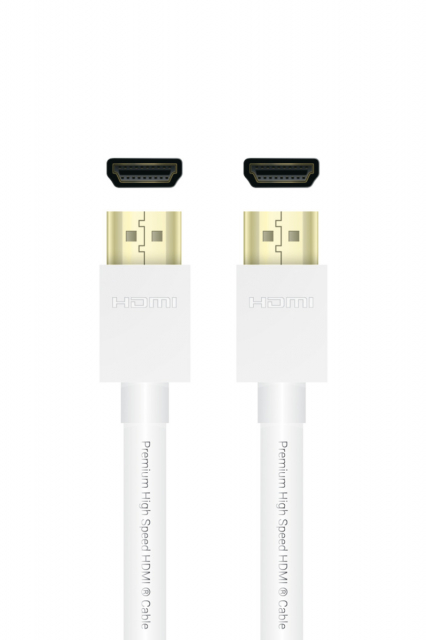 QNECT Premium høyhastighets HDMI m/Ethernet 4K UHD 18 GB, 2 m, Vit