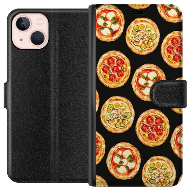 Lommeboketui til Apple iPhone 13 mini med Pizza motiv