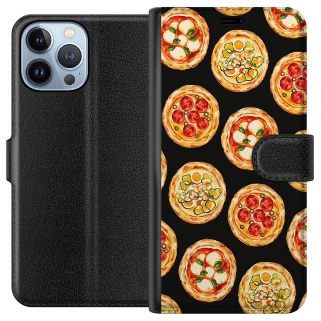 Lommeboketui til Apple iPhone 13 Pro Max med Pizza motiv