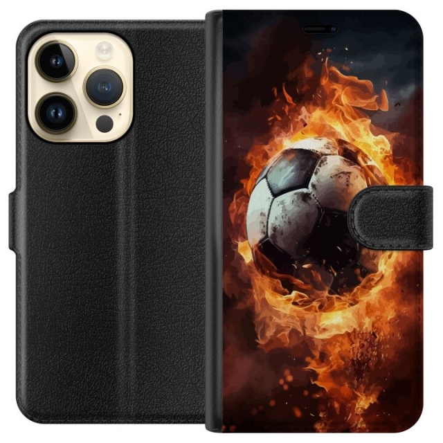 Lommeboketui til Apple iPhone 15 Pro med Fotball motiv