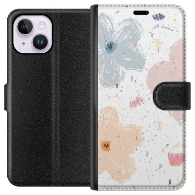 Lommeboketui til Apple iPhone 15 Plus med Blomster motiv