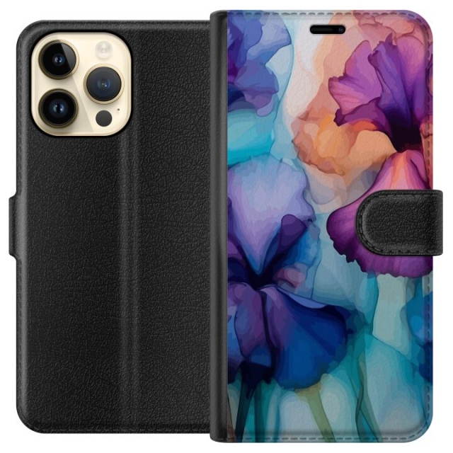 Lommeboketui til Apple iPhone 15 Pro Max med Magiske blomster motiv