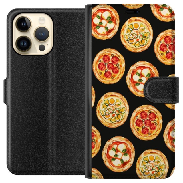 Lommeboketui til Apple iPhone 15 Pro Max med Pizza motiv