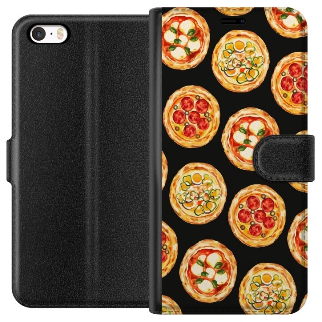 Lommeboketui til Apple iPhone 5s med Pizza motiv