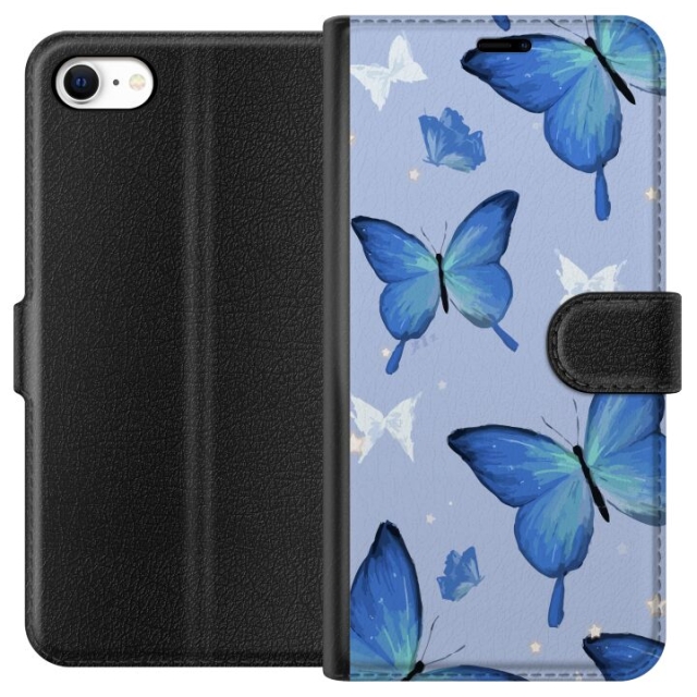 Lommeboketui til Apple iPhone 6s med Blå sommerfugler motiv