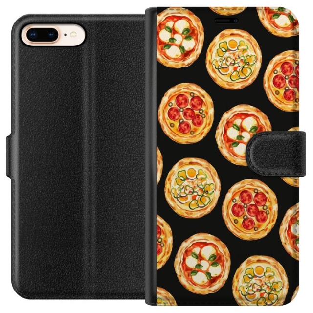 Lommeboketui til Apple iPhone 7 Plus med Pizza motiv