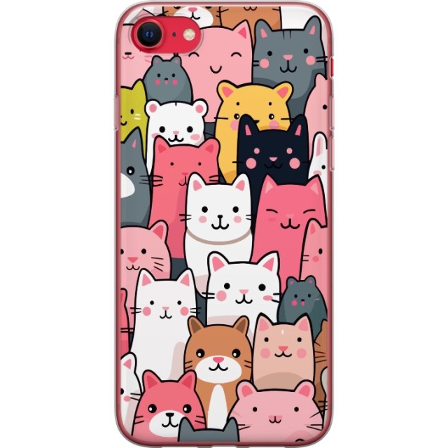 Mobildeksel til Apple iPhone SE (2020) med Kattmønster motiv