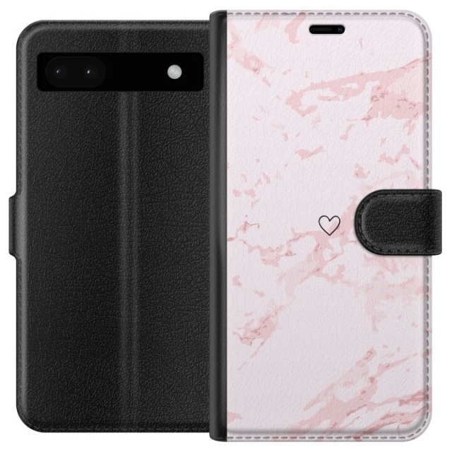 Lommeboketui til Google Pixel 6a med Rosa Hjerte motiv