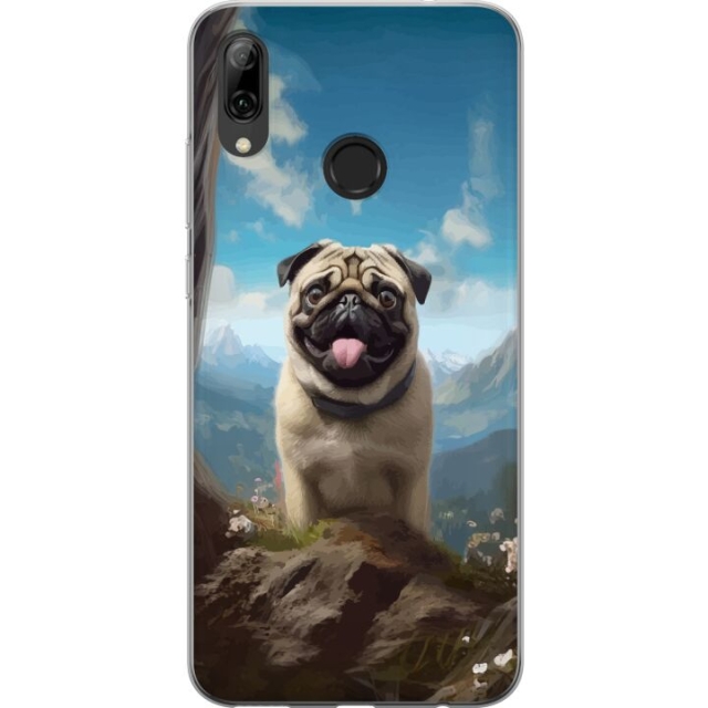 Mobildeksel til Huawei P smart 2019 med Glad Hund motiv