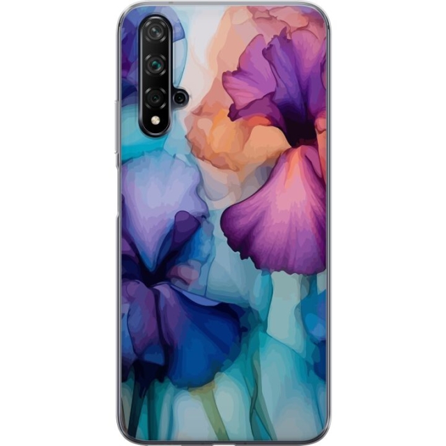 Mobildeksel til Huawei nova 5T med Magiske blomster motiv