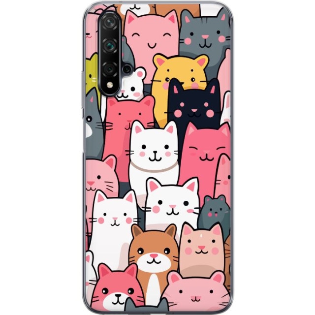 Mobildeksel til Huawei nova 5T med Kattmønster motiv