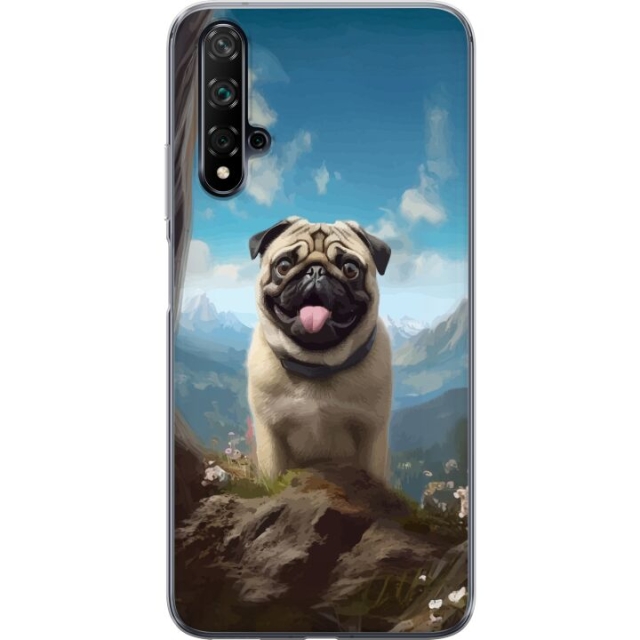 Mobildeksel til Huawei nova 5T med Glad Hund motiv