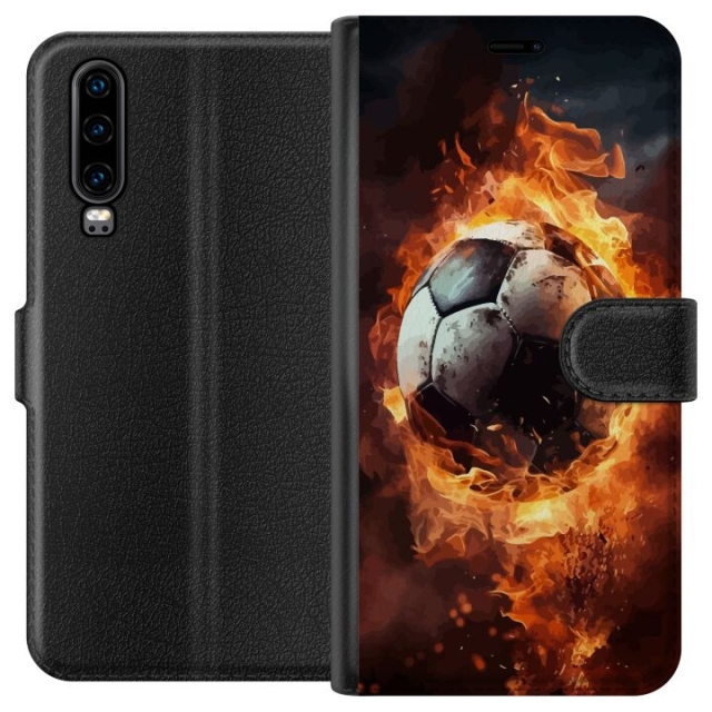 Lommeboketui til Huawei P30 med Fotball motiv