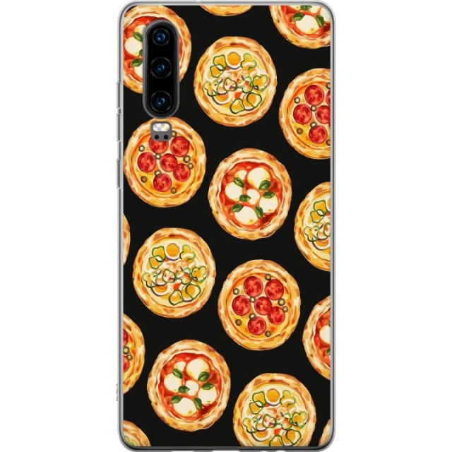 Mobildeksel til Huawei P30 med Pizza motiv
