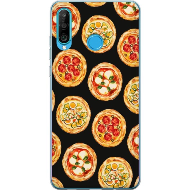 Mobildeksel til Huawei P30 lite med Pizza motiv