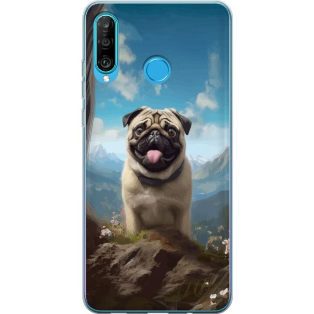 Mobildeksel til Huawei P30 lite med Glad Hund motiv