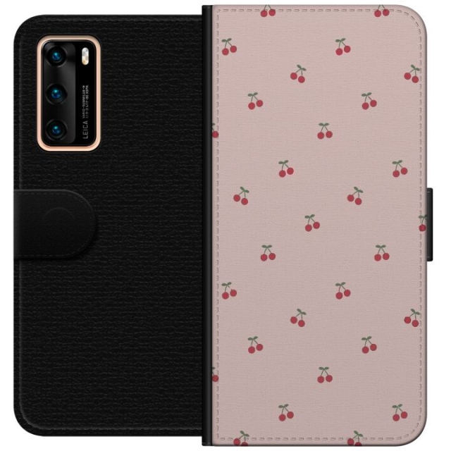 Lommeboketui til Huawei P40 med Kirsebær motiv