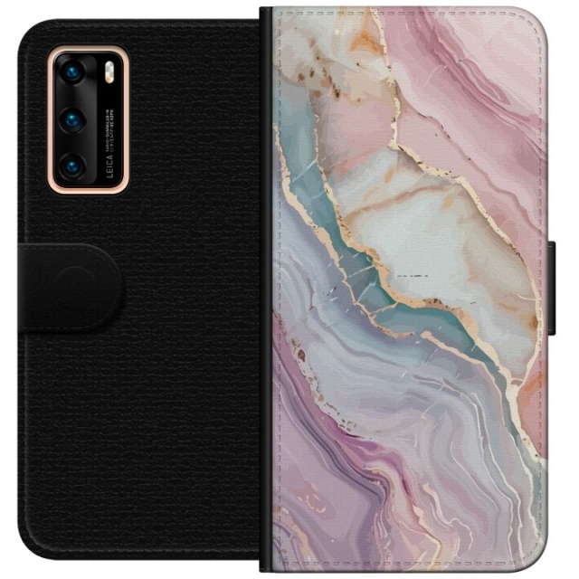 Lommeboketui til Huawei P40 med Marmor motiv