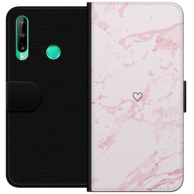 Lommeboketui til Huawei P40 lite E med Rosa Hjerte motiv