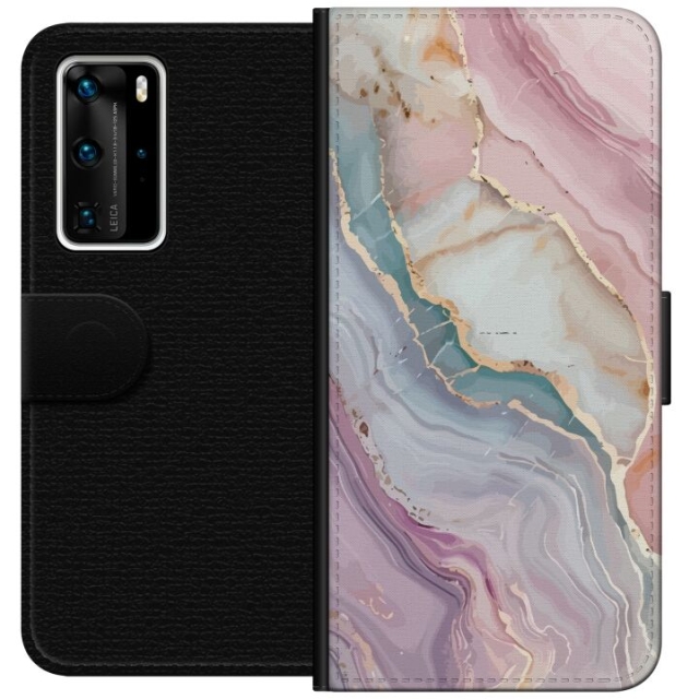 Lommeboketui til Huawei P40 Pro med Marmor motiv