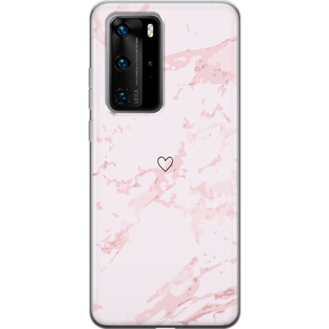 Mobildeksel til Huawei P40 Pro med Rosa Hjerte motiv