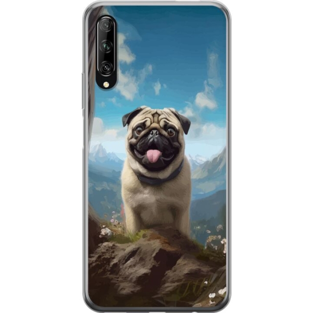 Mobildeksel til Huawei P smart Pro 2019 med Glad Hund motiv