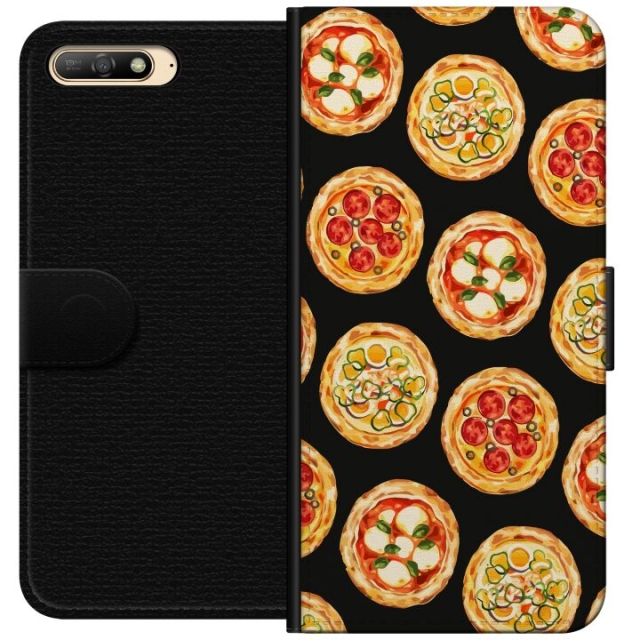 Lommeboketui til Huawei Y6 (2018) med Pizza motiv