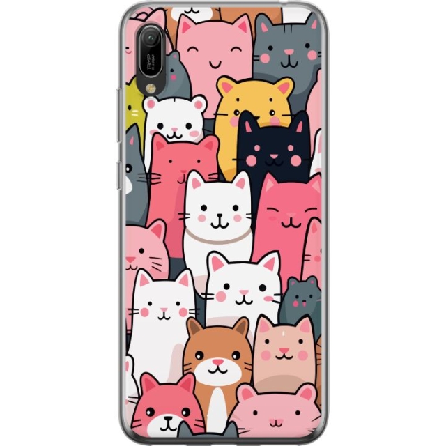 Mobildeksel til Huawei Y6 Pro (2019) med Kattmønster motiv