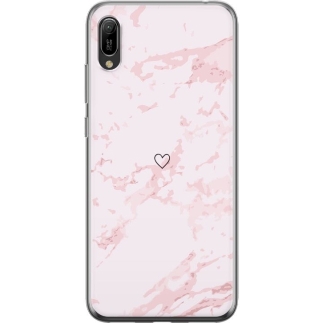 Mobildeksel til Huawei Y6 Pro (2019) med Rosa Hjerte motiv