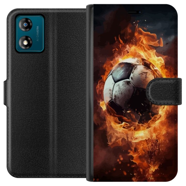 Lommeboketui til Motorola Moto E13 med Fotball motiv