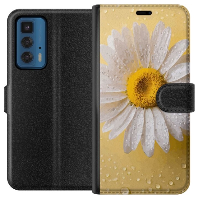Lommeboketui til Motorola Edge 20 Pro med Porselensblomst motiv
