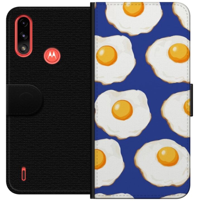Lommeboketui til Motorola Moto E7 Power med Stekte egg motiv