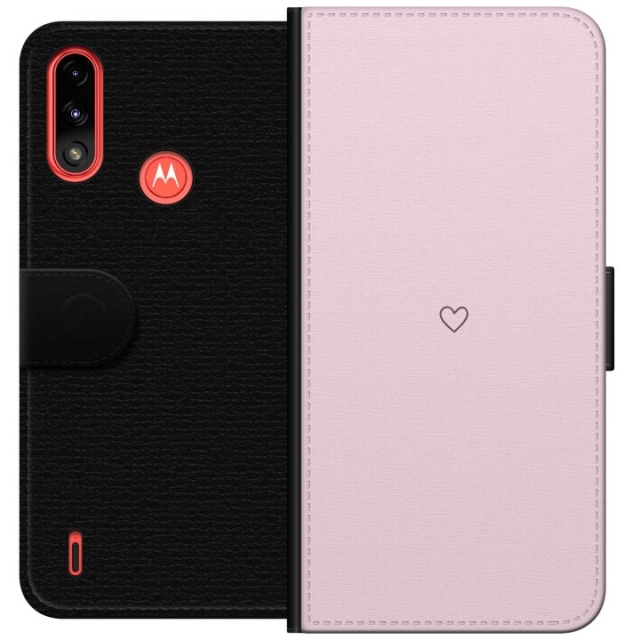 Lommeboketui til Motorola Moto E7 Power med Hjerte motiv