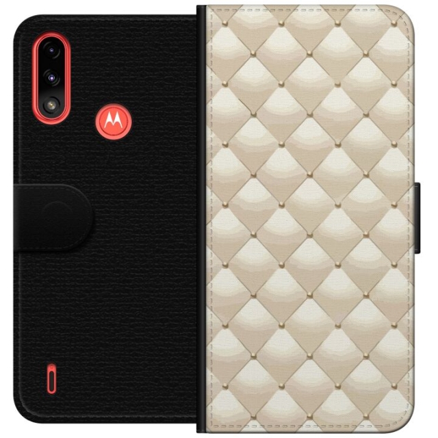 Lommeboketui til Motorola Moto E7 Power med Gullglans motiv