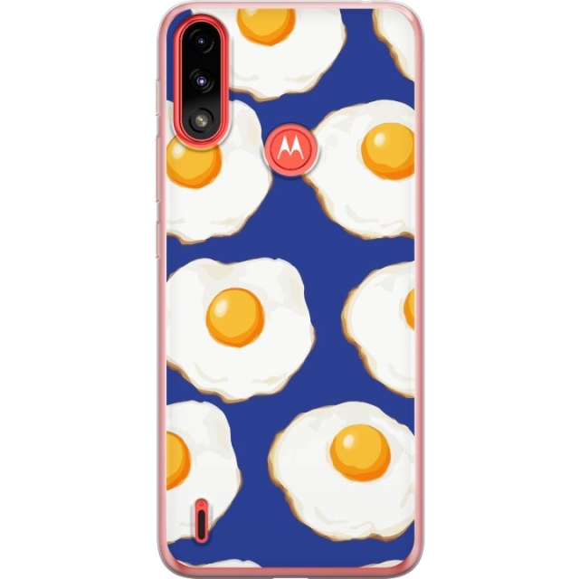 Mobildeksel til Motorola Moto E7 Power med Stekte egg motiv