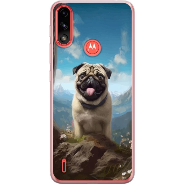 Mobildeksel til Motorola Moto E7 Power med Glad Hund motiv