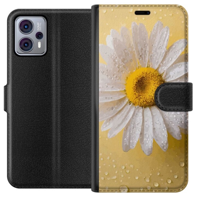 Lommeboketui til Motorola Moto G23 med Porselensblomst motiv