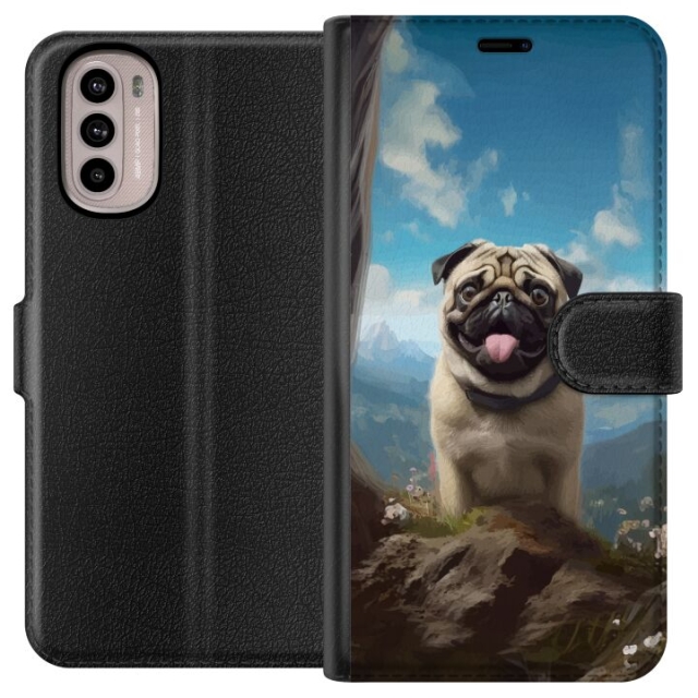 Lommeboketui til Motorola Moto G31 med Glad Hund motiv