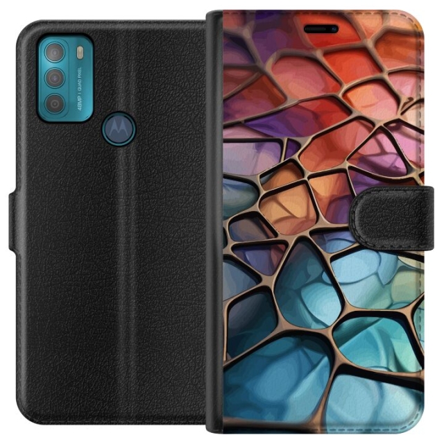 Lommeboketui til Motorola Moto G50 med Metalliskt mønster motiv