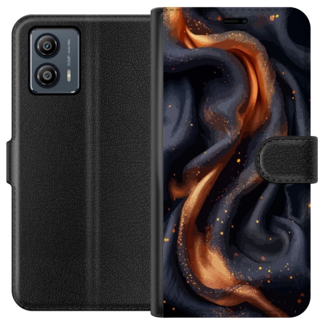 Lommeboketui til Motorola Moto G53 med Brennende silke motiv