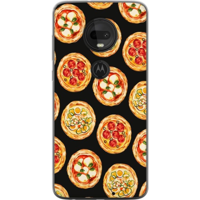 Mobildeksel til Motorola Moto G7  med Pizza motiv
