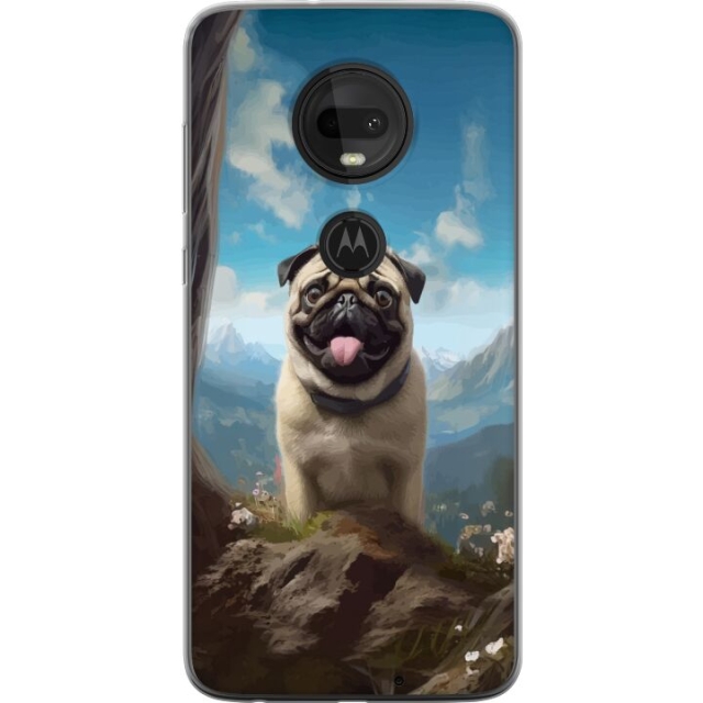 Mobildeksel til Motorola Moto G7  med Glad Hund motiv