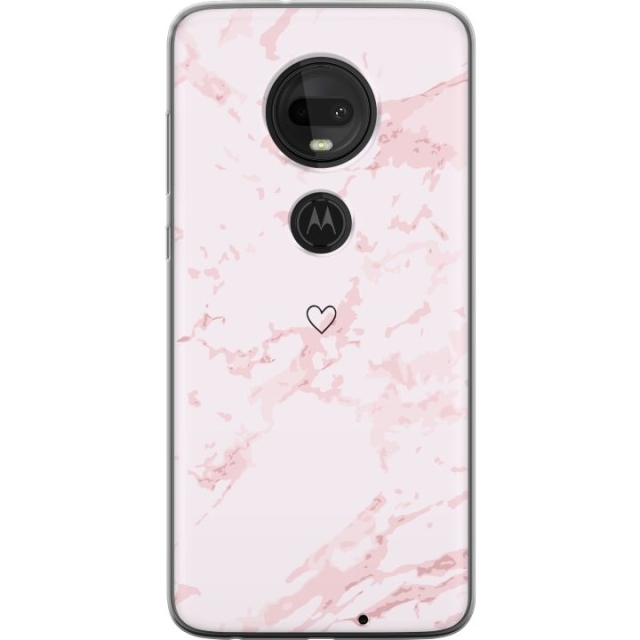 Mobildeksel til Motorola Moto G7  med Rosa Hjerte motiv