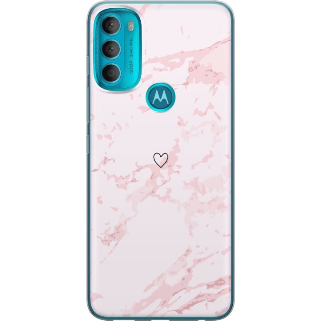 Mobildeksel til Motorola Moto G71 5G med Rosa Hjerte motiv