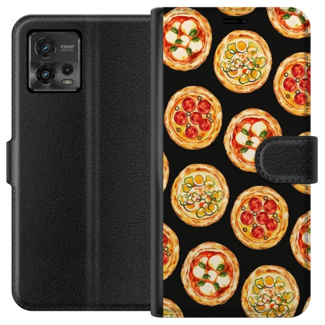 Lommeboketui til Motorola Moto G72 med Pizza motiv
