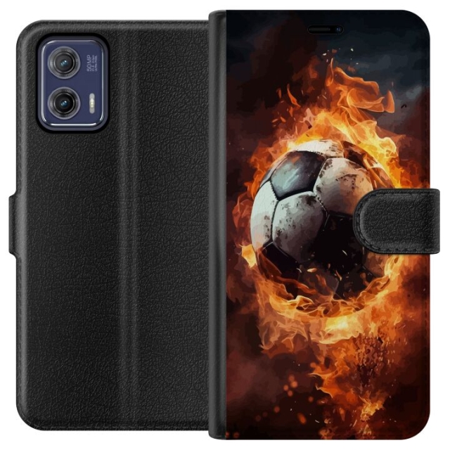 Lommeboketui til Motorola Moto G73 med Fotball motiv