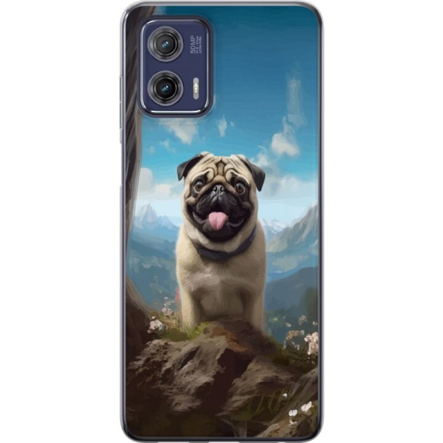 Mobildeksel til Motorola Moto G73 med Glad Hund motiv