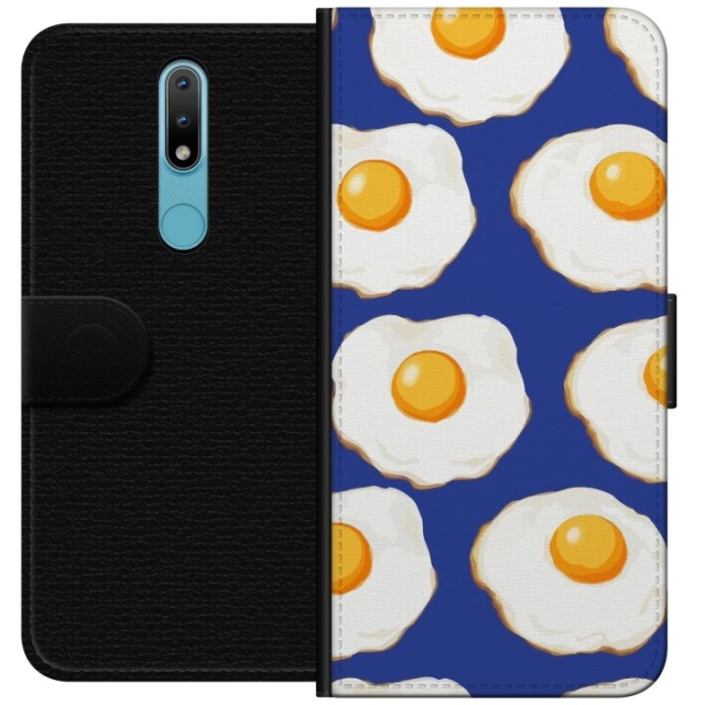 Lommeboketui til Nokia 2.4 med Stekte egg motiv
