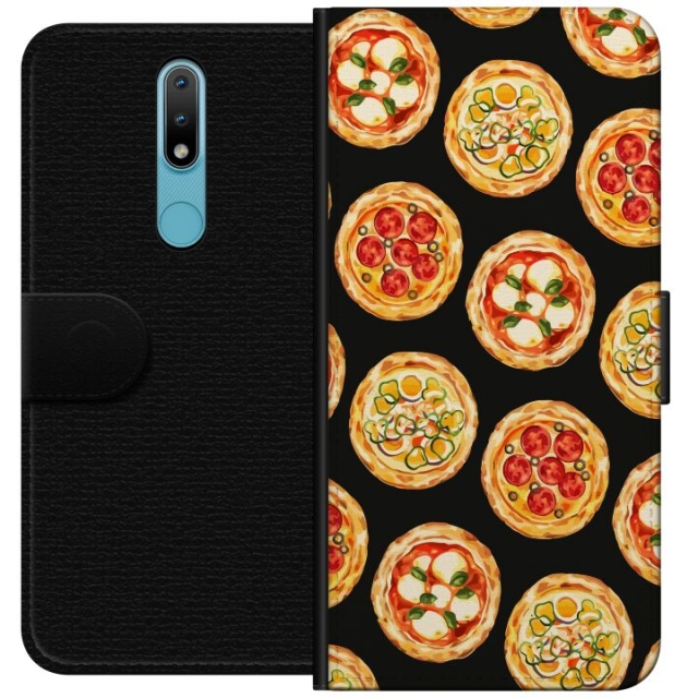 Lommeboketui til Nokia 2.4 med Pizza motiv